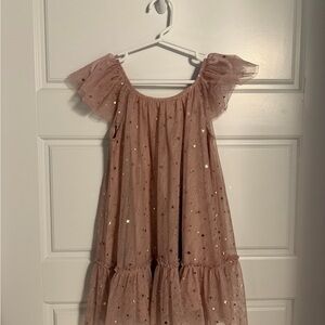 Elegant Dusty Rose Starry Kids Formal Dress